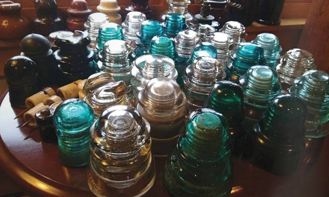 A collection of antique glass insulators belonging to former Sullivan County Rural Electric Cooperative CEO Craig Harting. Photo by Craig Harting, published in Penn Lines, April 2021