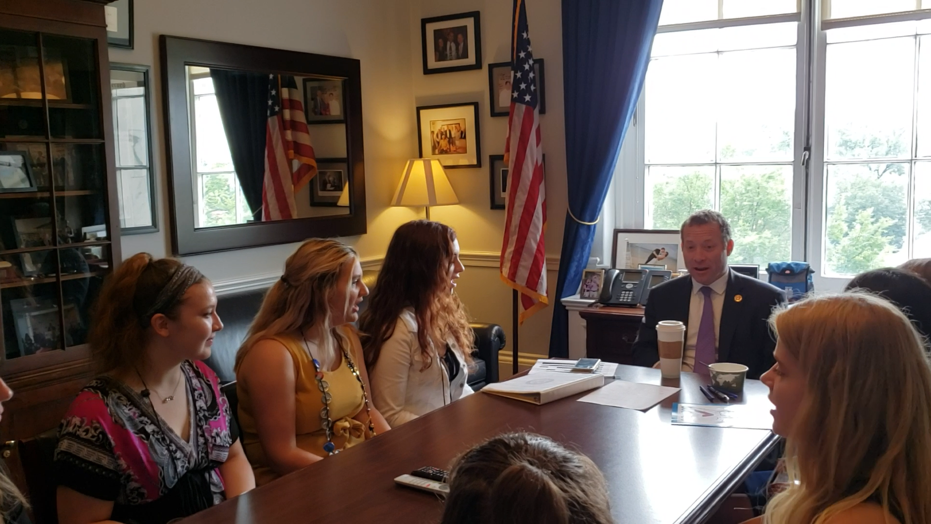 Pictured: Youth Tour students from New Jersey on the 2019 trip meet with NJ Congressman Josh Gottheimer in his Washington, D.C. office.