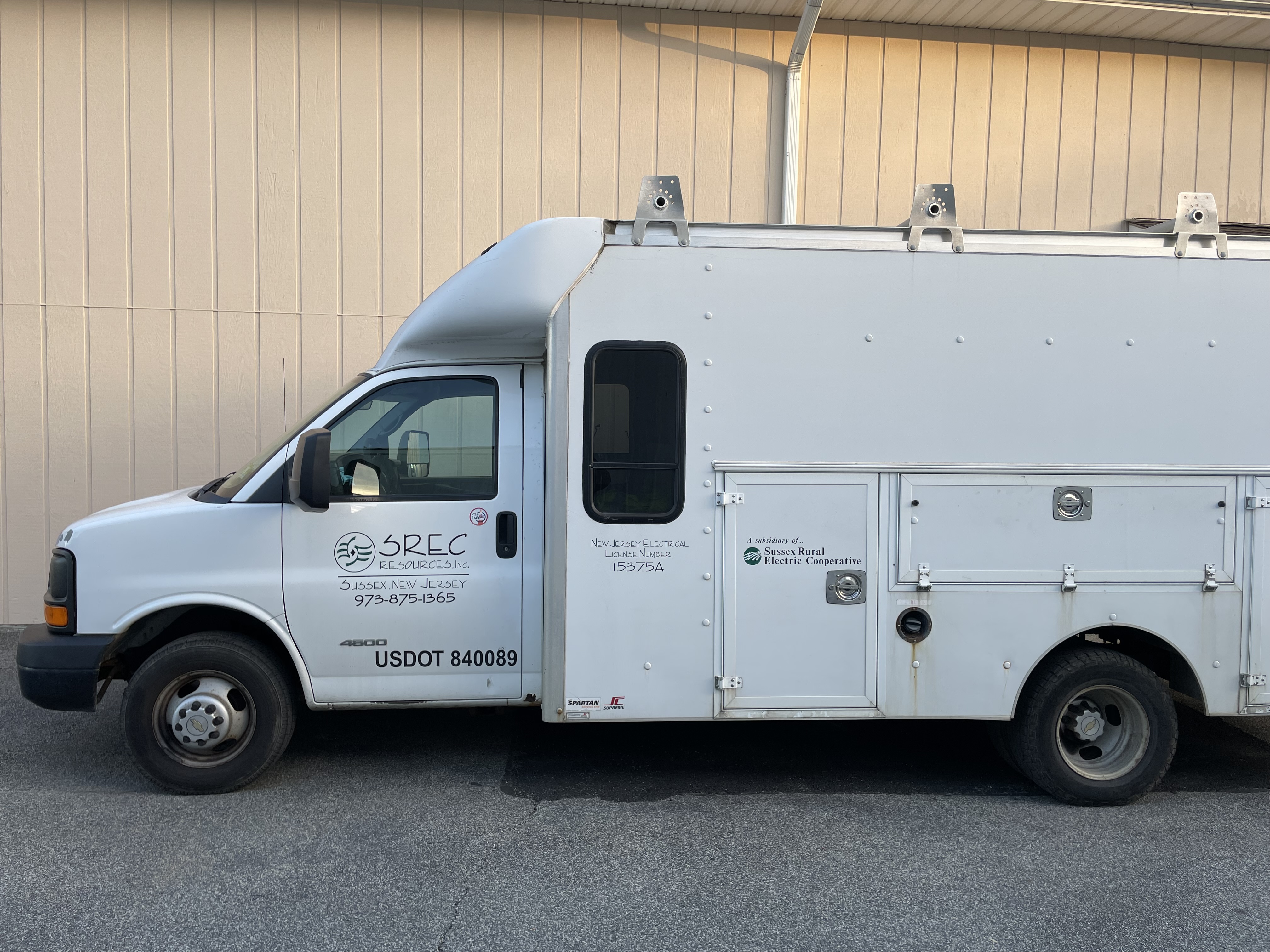 Pictured: A truck used by SREC Resources, Sussex Rural Electric Cooperative’s wholly-owned electrical contracting subsidiary.