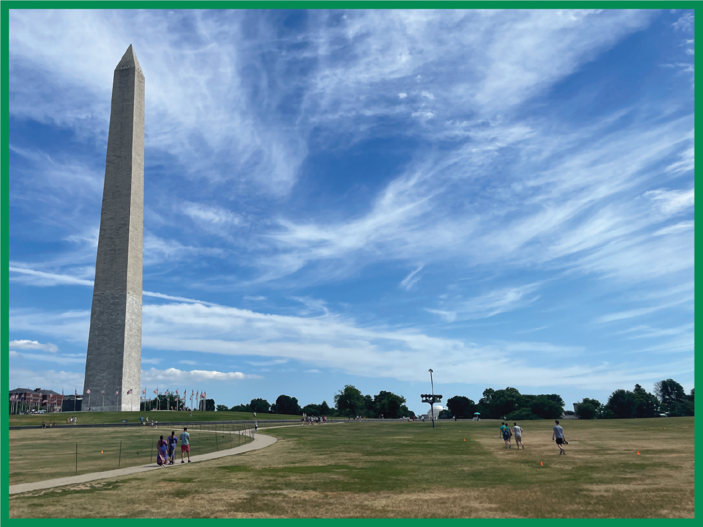 2024 Youth Tour students walk out to the Washington Monument