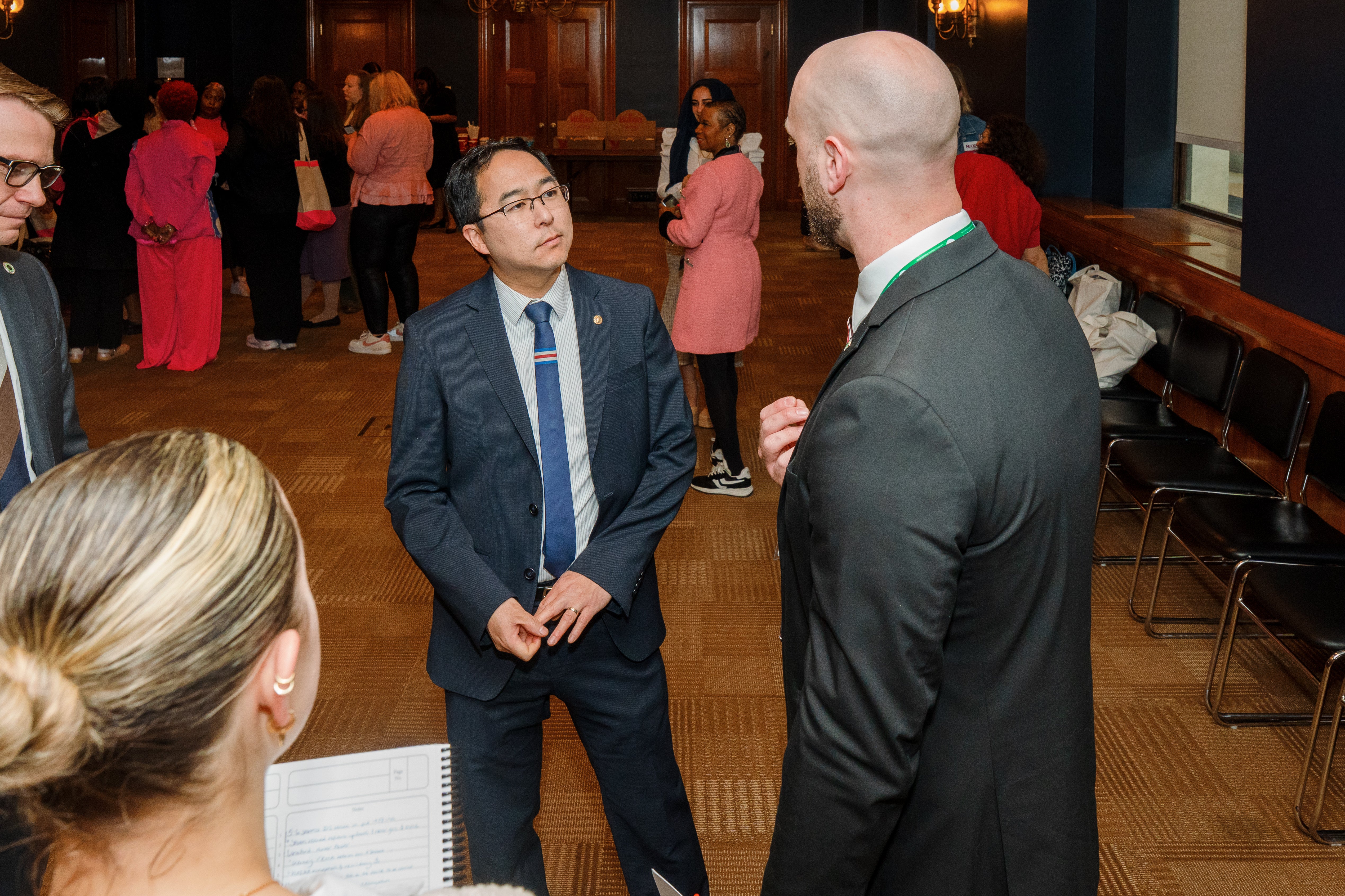 Pictured: Sussex REC Marketing & Member Services Associate speaks to Senator Andy Kim at a constituent event in Washington, D.C.