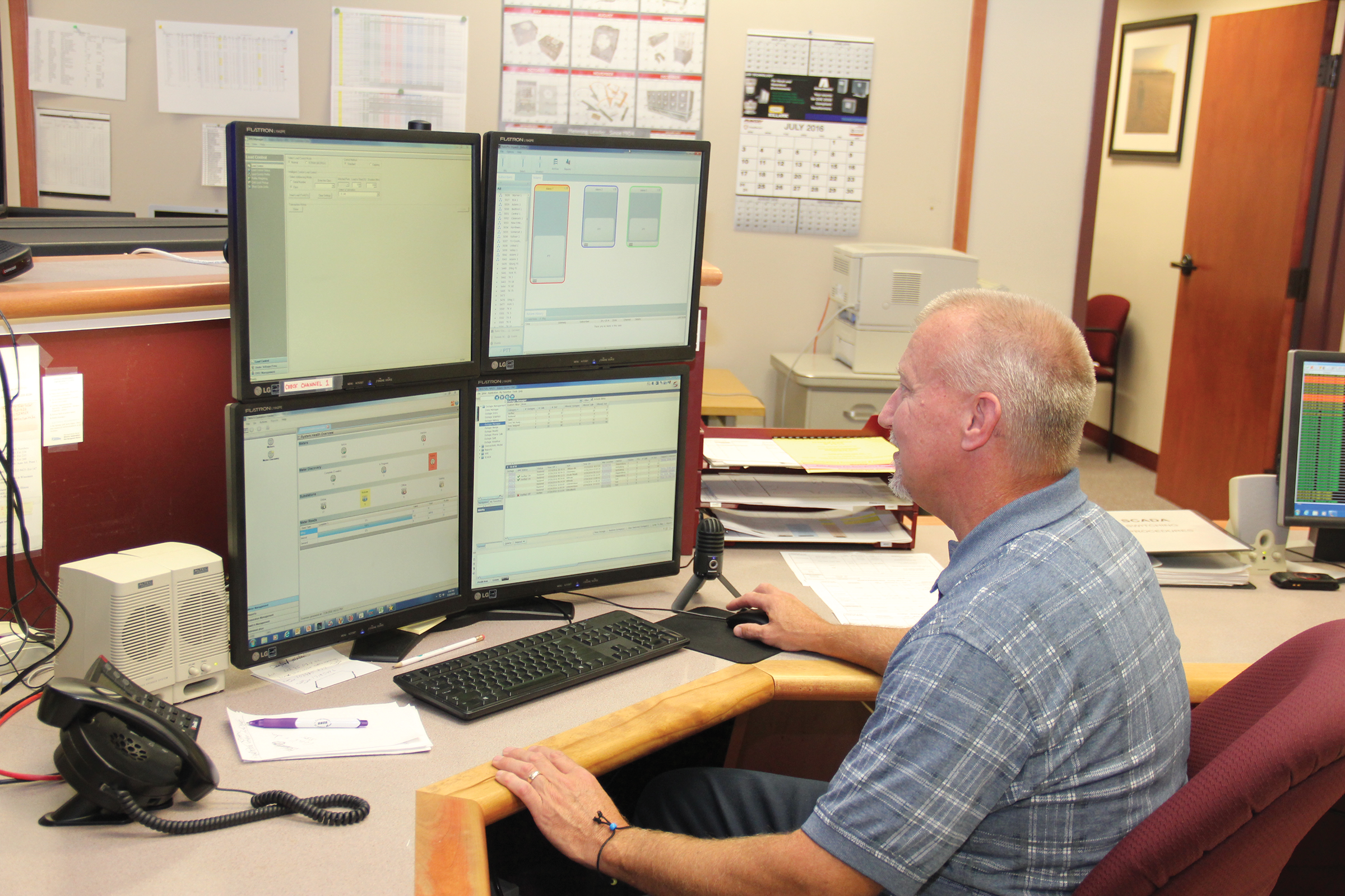 BEATING THE PEAK: Brian Shearer, senior staff engineer at Gettysburg-based Adams Electric Cooperative, reviews load data reported by LCRs in the cooperative's service territory.