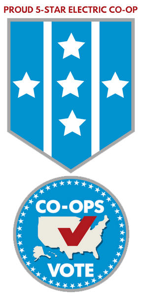 Proud 5-Star Electric Co-op. CO-OPS VOTE.