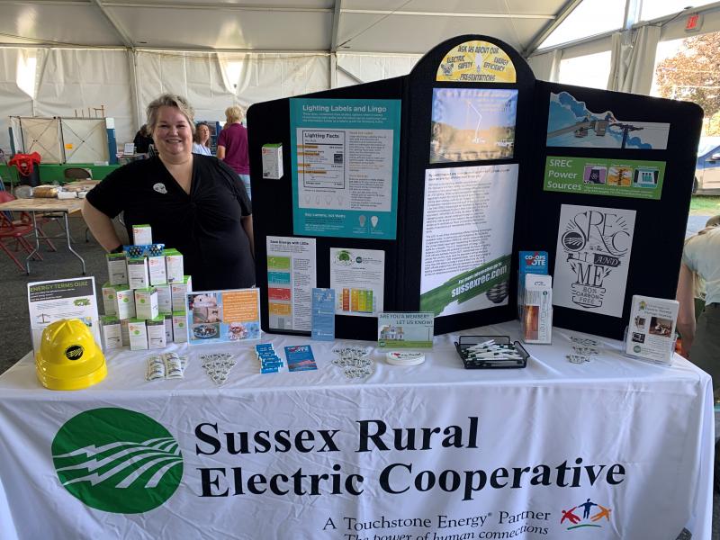 SREC Director of Marketing & Member Services Claudia Raffay attending the Green Day event at the Fairgrounds