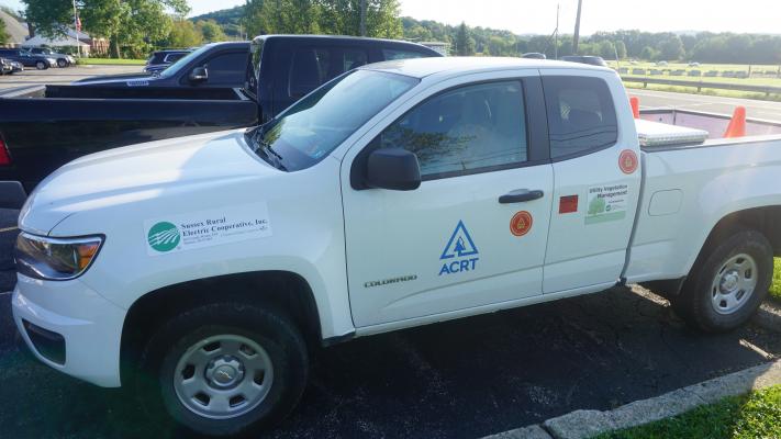 ACRT Truck working for Sussex Rural Electric Cooperative